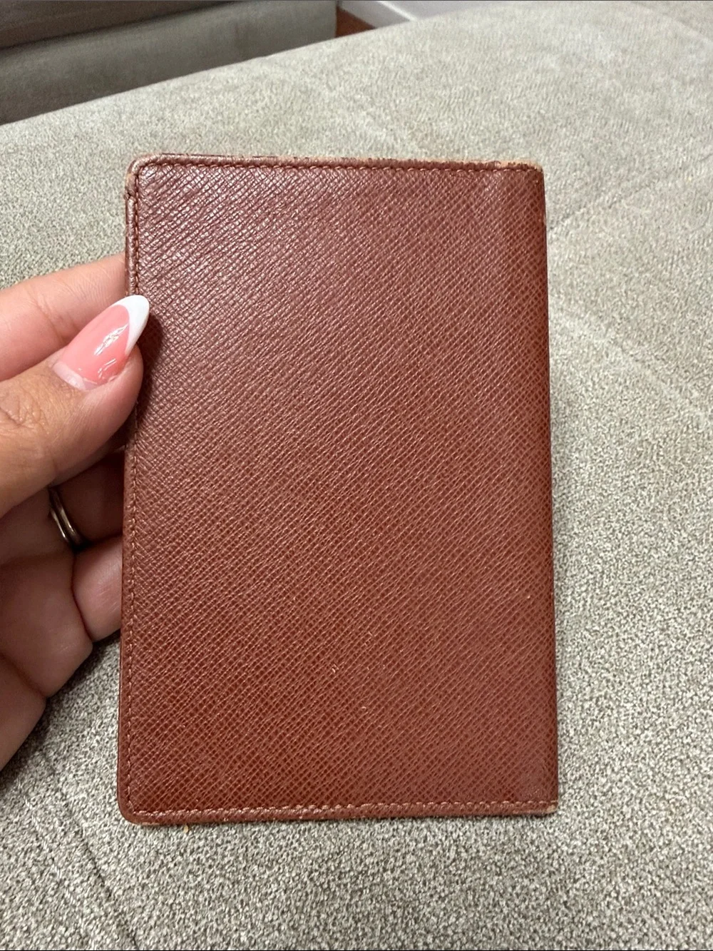 Louis Vuitton Brown Textured Leather Card